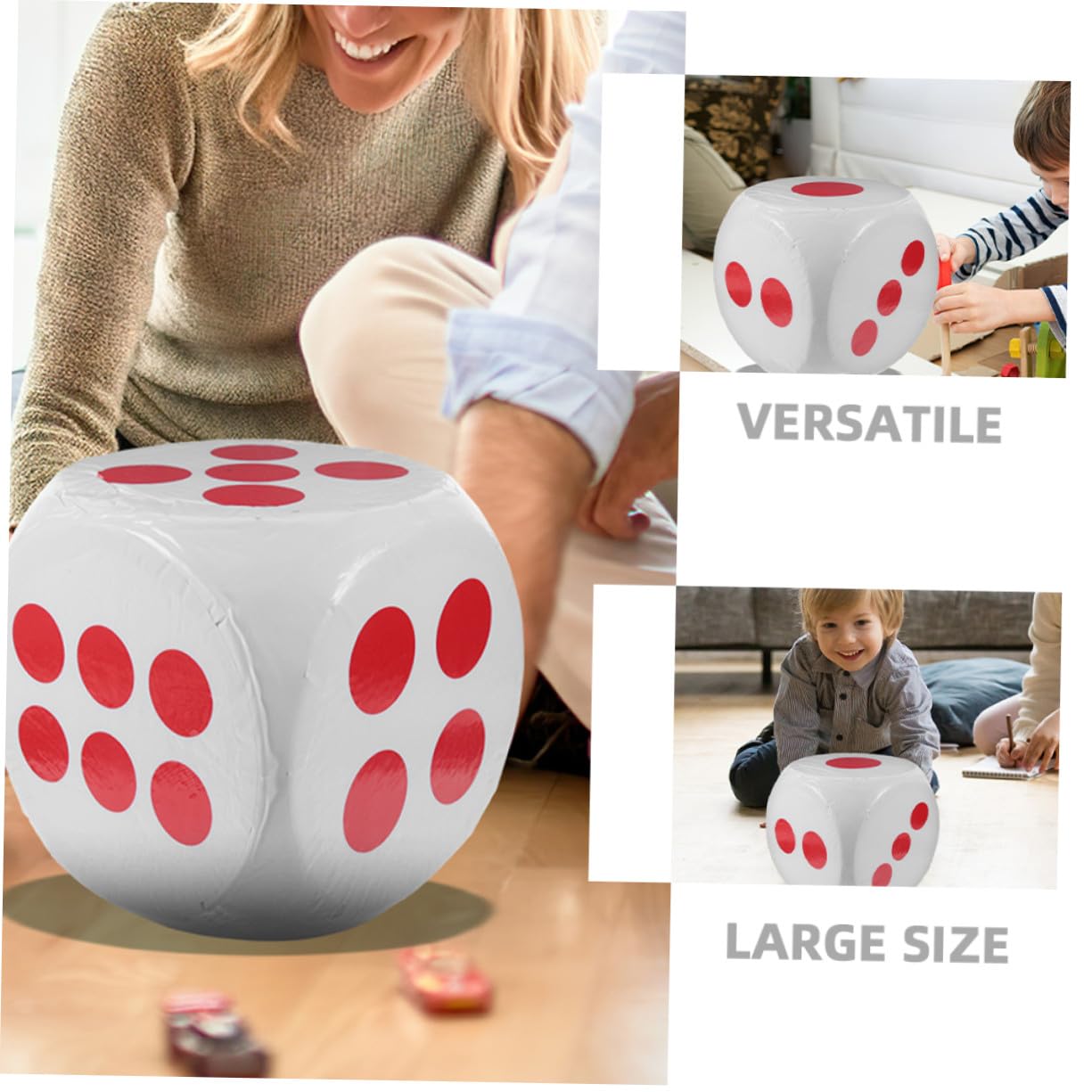 UKCOCO Dados de Espuma Jumbo Blancos Seis Caras Portátiles de Gran Tamaño para Juegos de Fiesta y Habilidades Matemáticas para Niños y Adultos