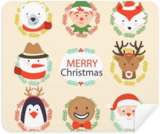 Circle Merry mas Snowman Festival Cleaning Cloth Screen Cleaner 2pcs Suede Fabric