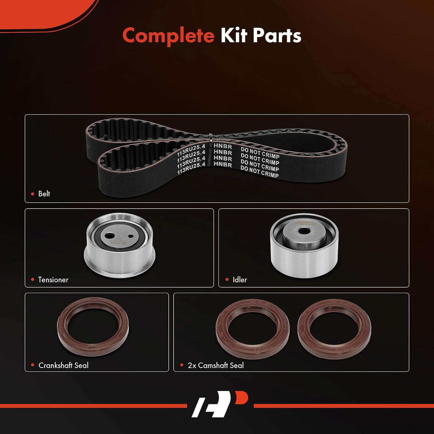 A-Premium Engine Timing Belt Kit Compatible with Hyundai Elantra 1999-2007, Tucson 2005-2007, Tiburon 1997-2001 2003-2007 & Kia Sportage Spectra5 2005-2006, Spectra 2004-2006 - 2.0L