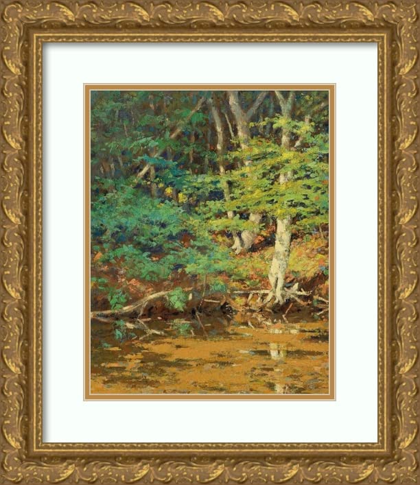 ArtDirectArtDirect William Johnson Bixbee 15x18 Gold Ornate Frame and Double Matted Museum Art Print Titled - On the Swift River, Tamworth, Nh