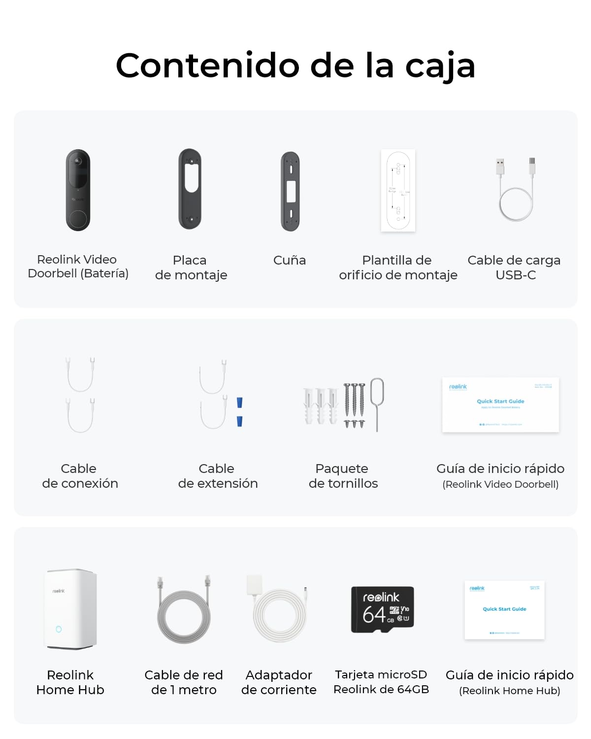 Reolink 2K Timbre Inalámbrico con Cámara, 2,4/5G WiFi Timbre a Batería, Visión 150°x150°, Alimentación por Batería/Cable, Detector de Personas/vehículos/Paquetes, Sin Cuotas, Home Hub Incluido