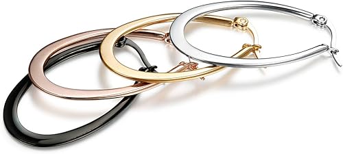 Miniatura 4 de Jstyle 4 Pairs a Set Stainless Steel Teardrop Hoop Earrings for Womens