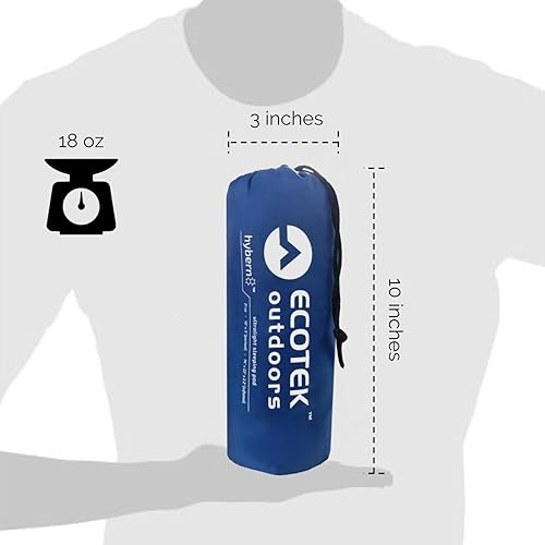 Miniatura 7 de ECOTEK Outdoors Hybern8 - Colchoneta inflable ultraligera con diseño de panal FlexCell contorneado, fácil de inflar, cómodo, ligero, duradero y