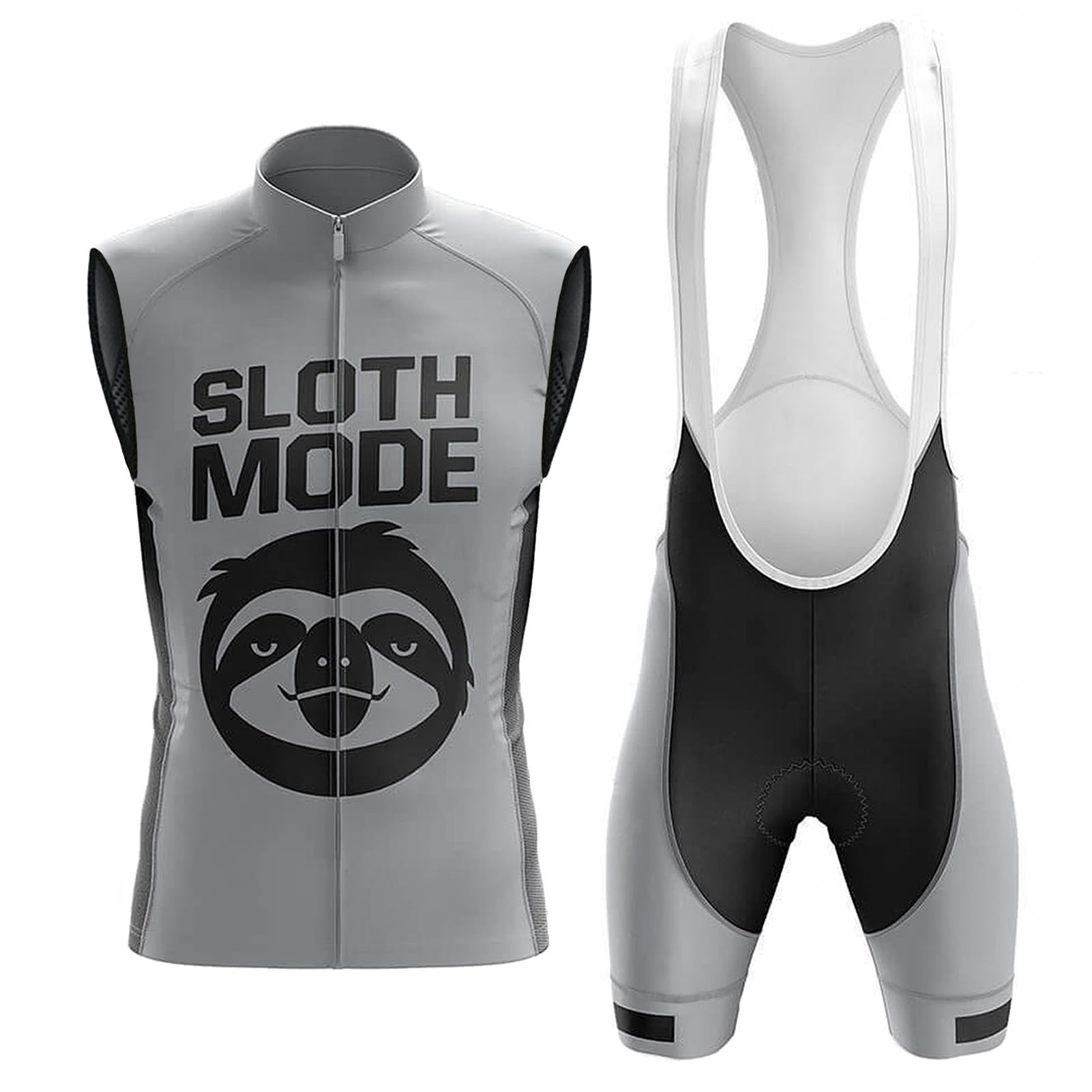 Maillot Ciclismo Hombre Verano Ropa Bici MTB Conjunto Ciclista Sin Mangas,Traje Bicicleta Chaleco Ciclo y Culotte Tirantes con 19D Gel Acolchado,Completa Jerseys Sleeveless Transpirable Secado Rápido