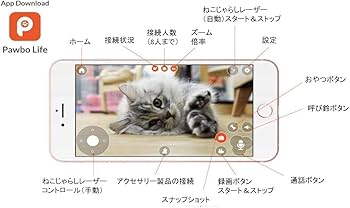 Amazon.co.jp: Pawbo+ ペットワイヤレスインタラクティブ見守カメラ