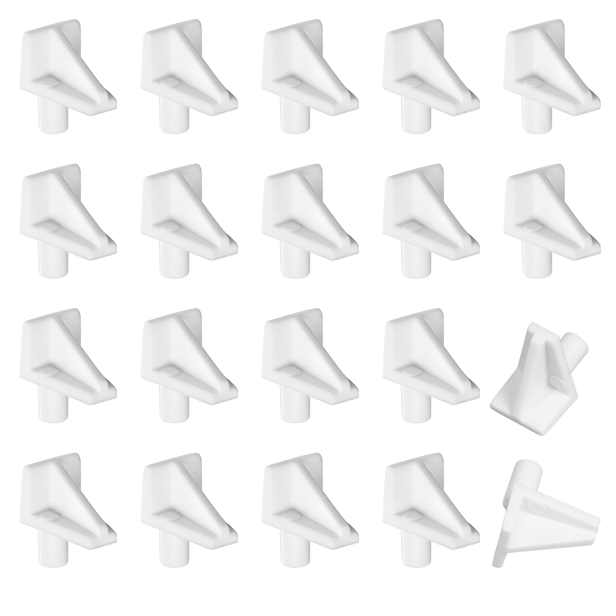 White Shelf Pegs - 20 Pack for Bookcases & Cabinets -11