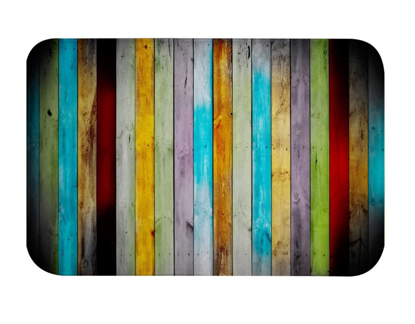 goodbath Bath Mats, Color Striped Non-slip Bath Rug for Bathroom Kitchen Floor Carpet, 80 x 50 cm, Colourful