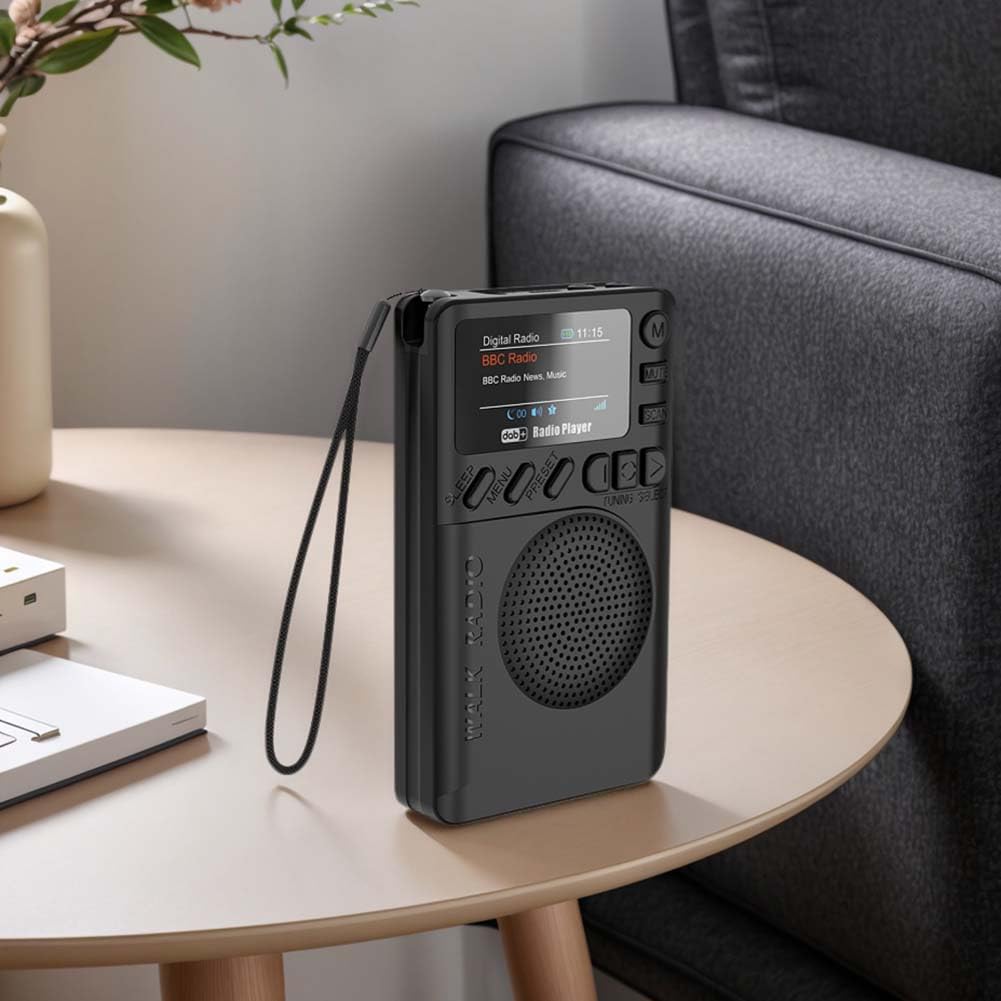Mini radio cyfrowe Dab FM z kolorowym ekranem Akumulator Głośnik MP3 Gniazdo słuchawkowe do biwakowania, wędrówek, podróży