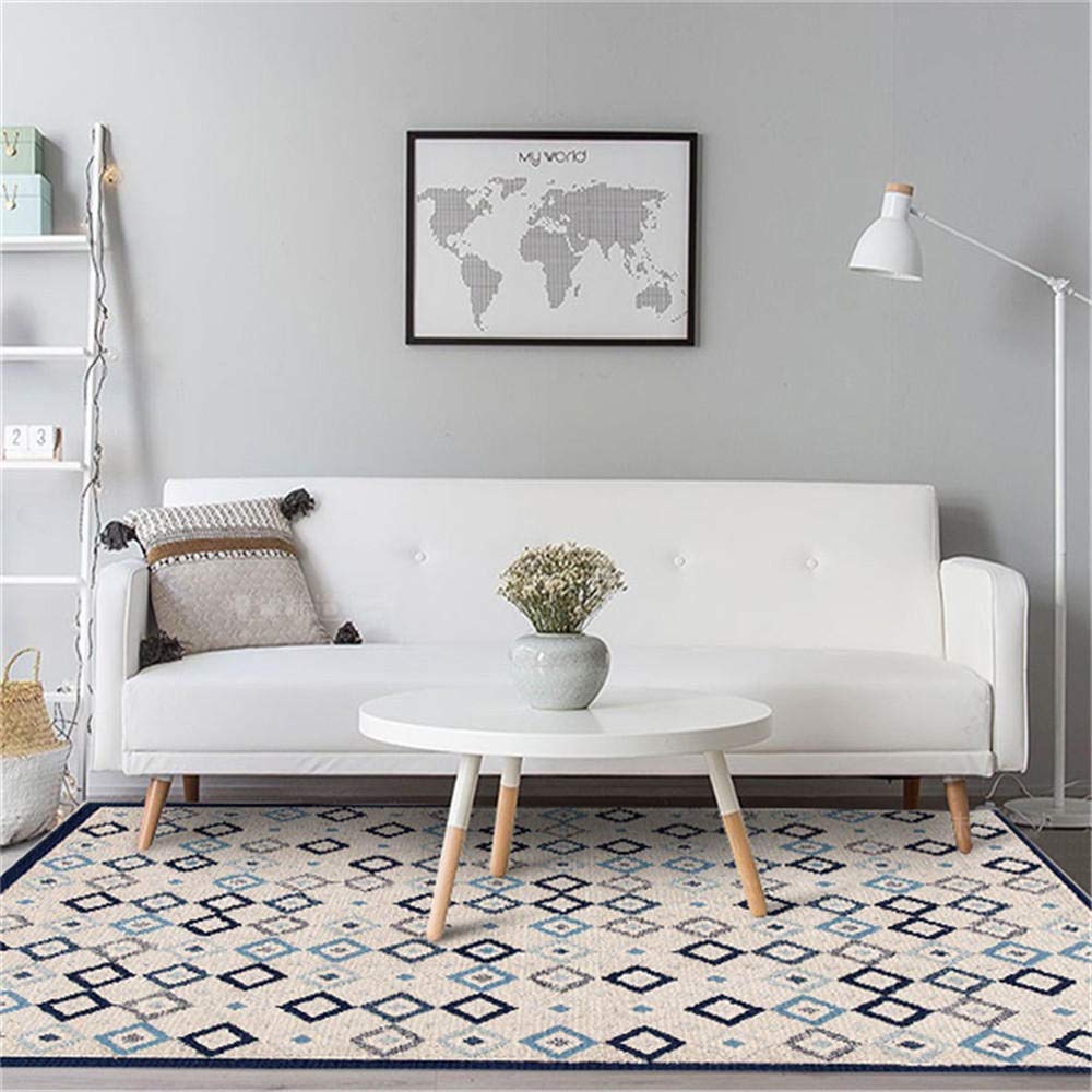 Tapis de cuisine bleu 40x120 cm tapis de passage en laine courte