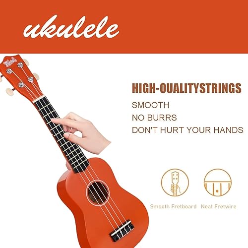 Miniatura 14 de Ukelele soprano de moda para principiantes de 21 pulgadas. Ukelele hawaiano para niños, adultos y estudiantes con bolsa de concierto (marrón)