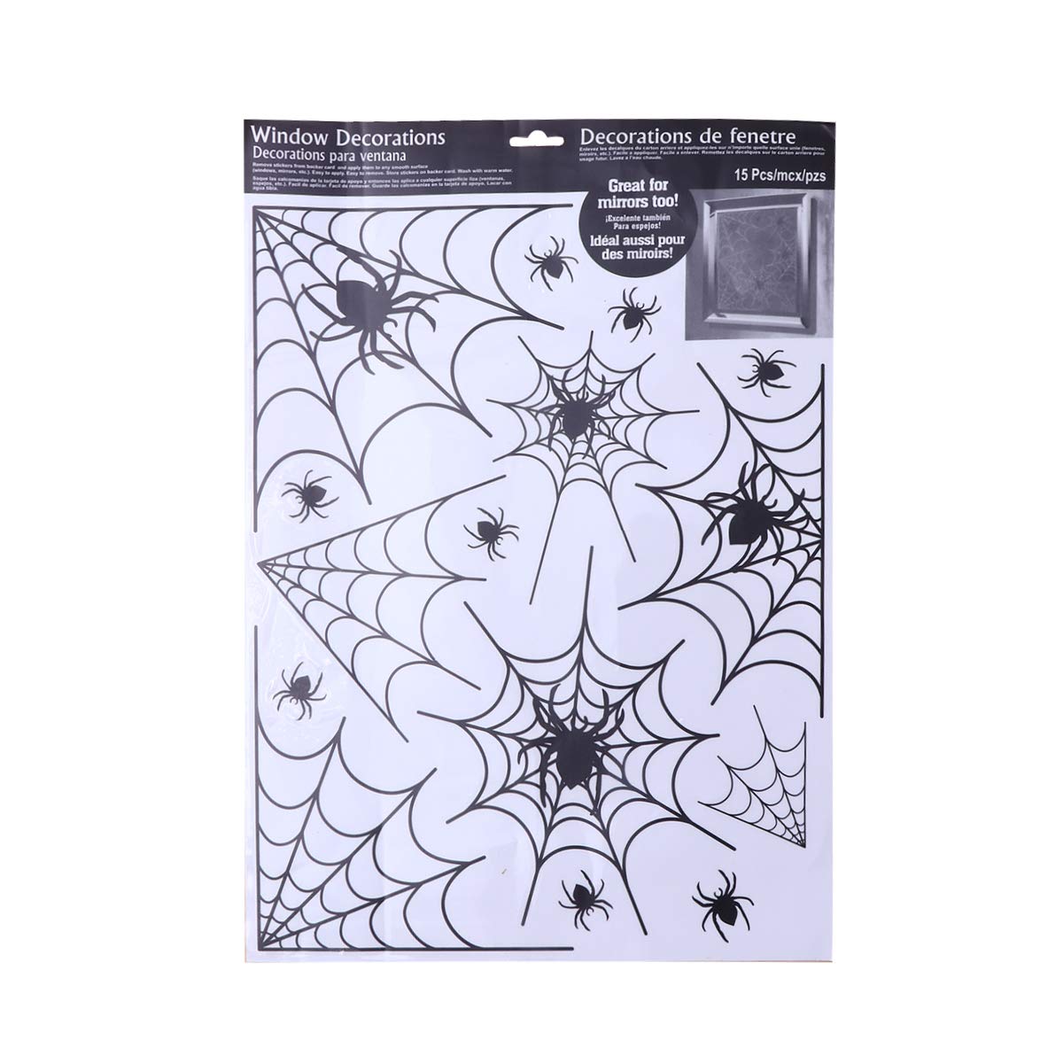 BESTOYARD Halloween Spinnennetz Fensteraufkleber – Selbstklebend, Schwarz, Für Partys & Dekoration