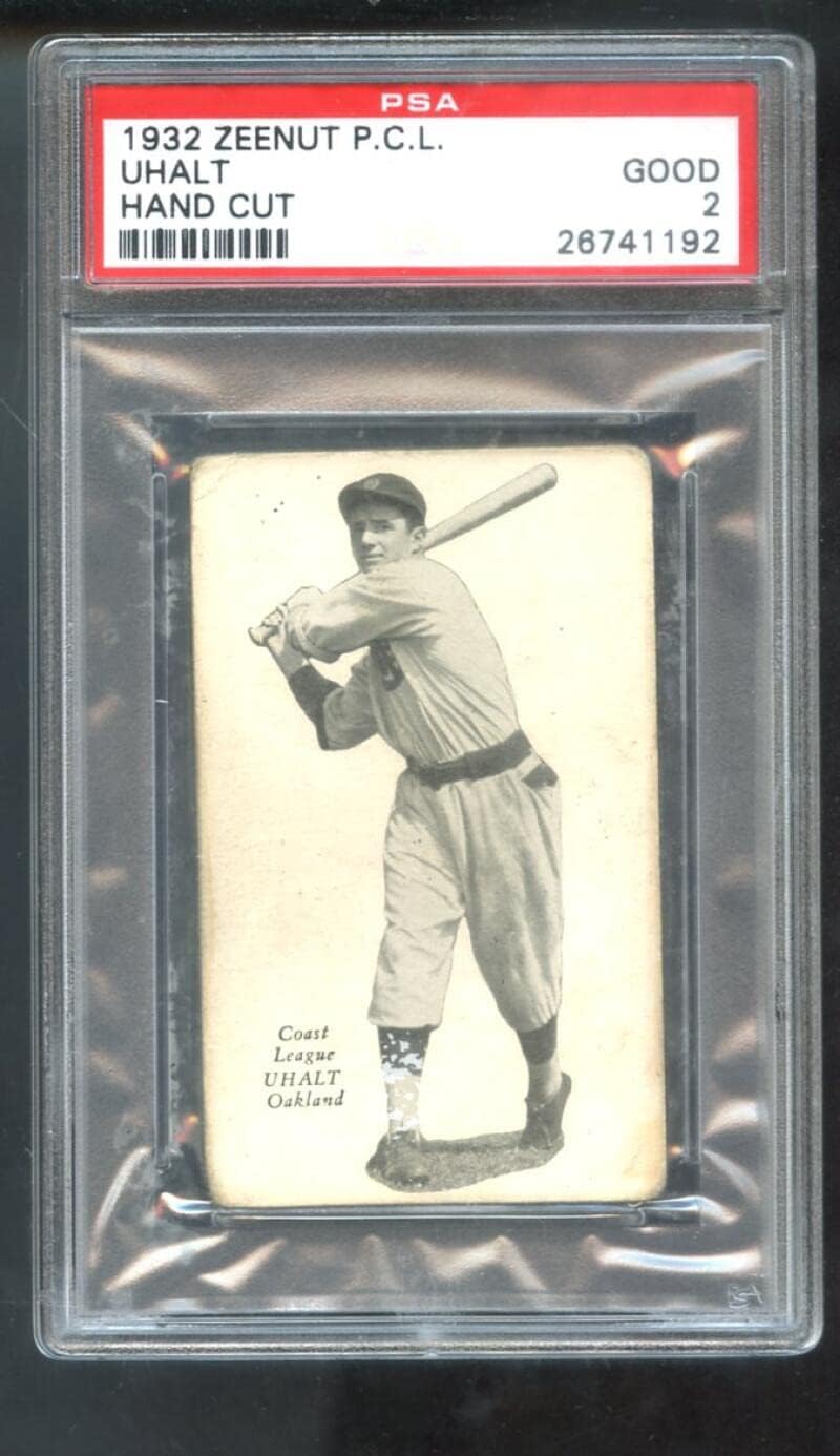 1932 Zeenut Zeenuts Bernard Frenchy Uhalt PSA 2 Graded Baseball Card Pacific Coast League PCL P.C.L. Oakland Oaks