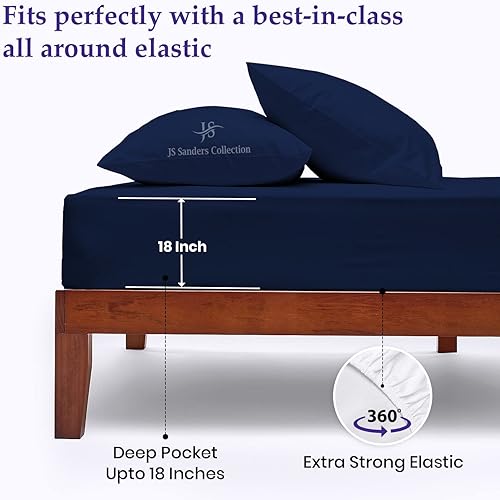 Miniatura 5 de CASA LINEN Wyoming - Juego de sábanas de 4 piezas de 1000 hilos, de lujo, más suave, con bolsillo profundo de hasta 18 pulgadas, 100% algodón