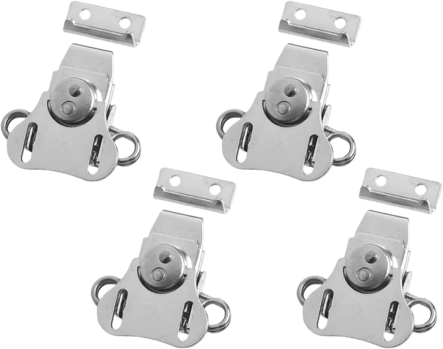 4 Pack Spring Loaded Butterfly Latch Heavy Duty Metal Draw Latch with Retainer, 450lbs Load Capacity Toggle Clamp Hasp for Tool Boxes, Cases, Cabinets, Lockers, Silver