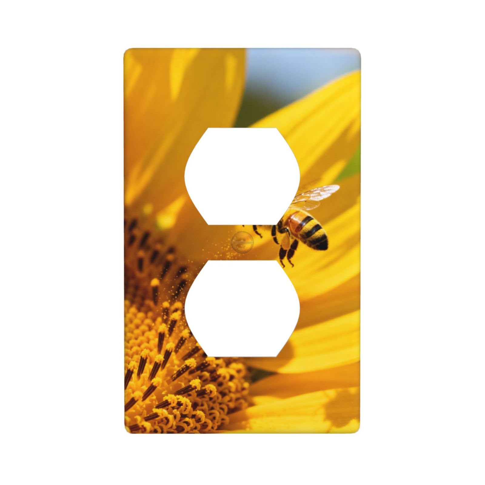 Bees Gather Nectar Decorative Switch Plate Cover-Unbreakable Polycarbonate Wall Plate for Home Office, 1 Gang with Screws