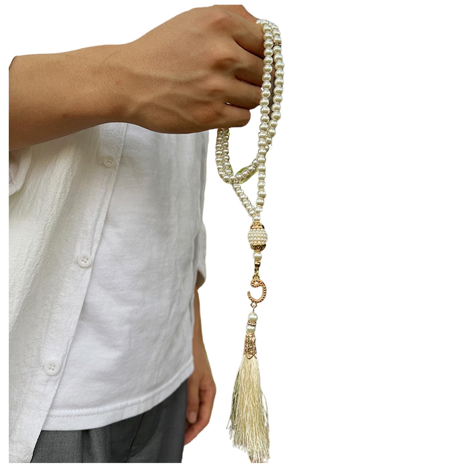 ZBIianxer 99 Beads Muslims Tasbih Prayer Artificial Pearls Glass Perfect for Daily Dhikr and Religious Ceremonies Use Islams Prayer Tasbih