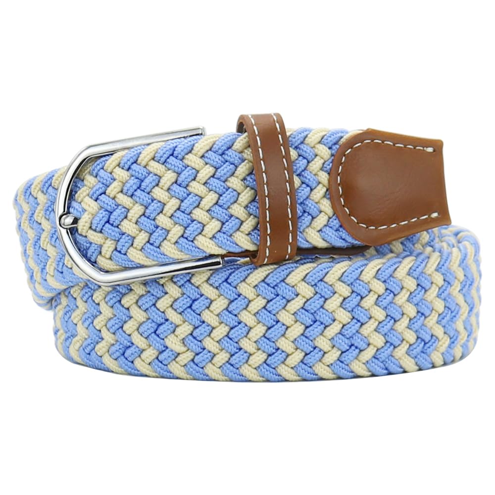 Mixed Color Woven Stretch Braided Belts for Men and Women Fashion Elastic Belts