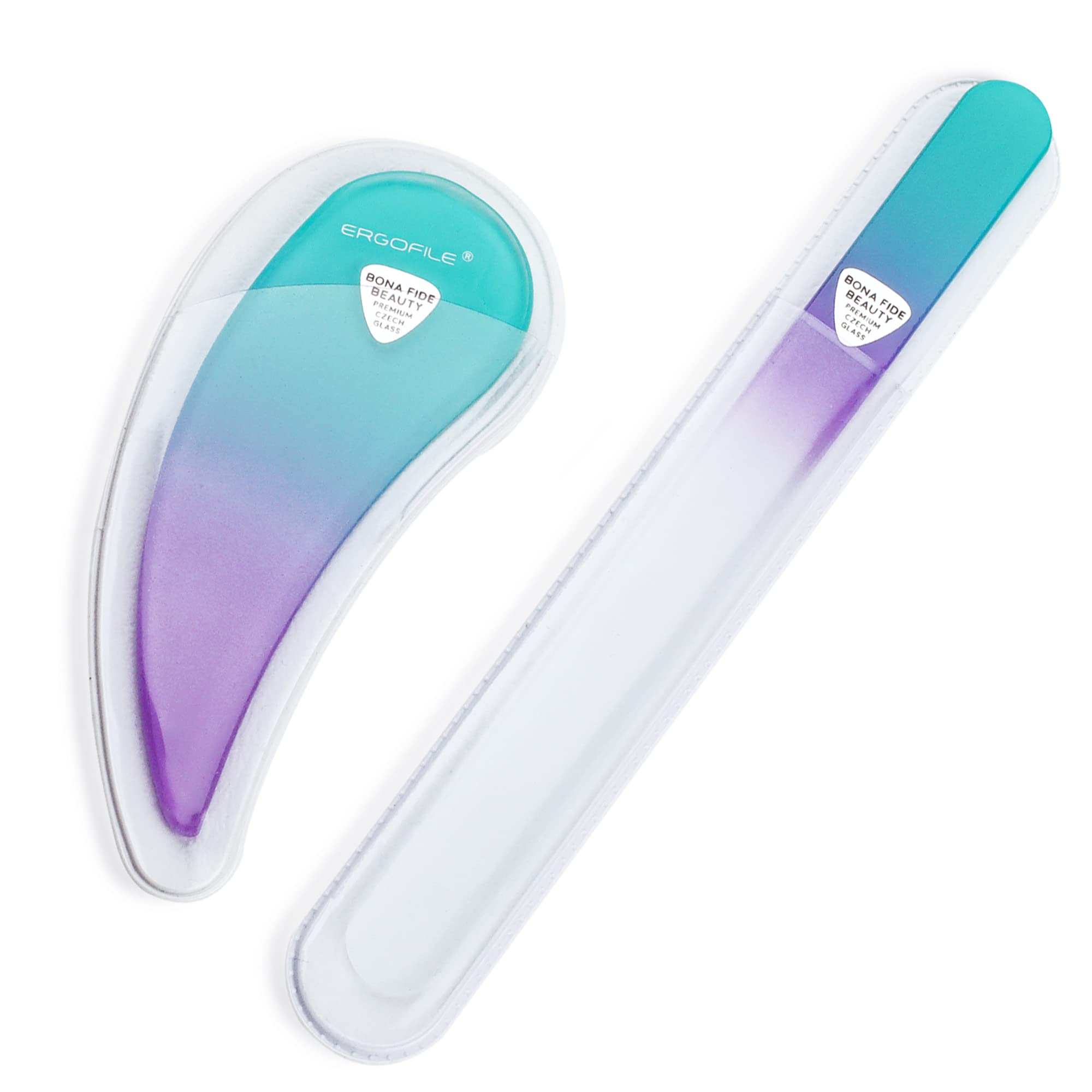 BONA FIDE BEAUTYErgonomic Glass Nail File Set - Drop Ergofile Set Nail Care Tool - Nail Files for Acrylic Nails by Czech