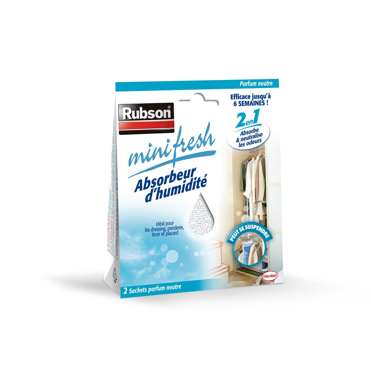 Absorbeur D'humidité (déshumidificateur) Rechargeable - Jusqu'à 500ml, Pour Armoires, Placards, Rangements