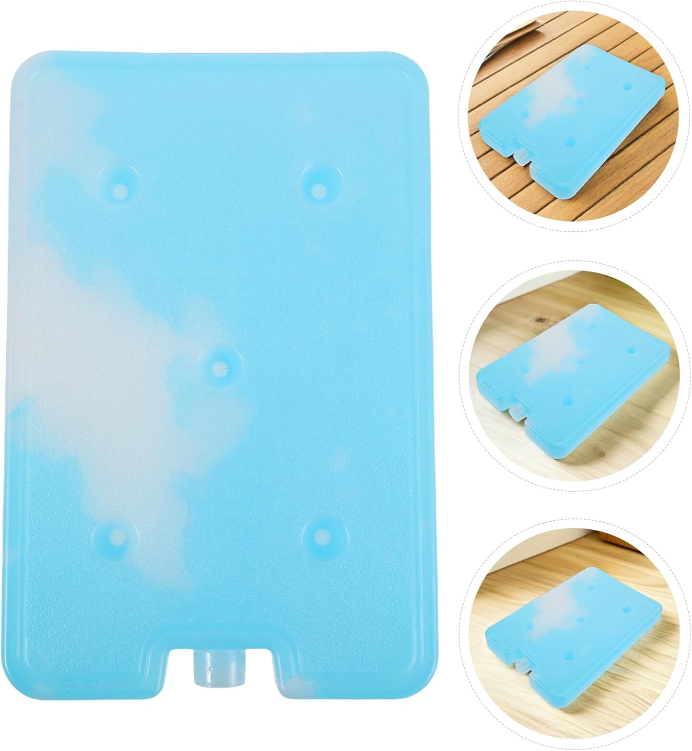 Toyvian 3pcs 605ml Large Reusable Ice Cooler Blocks, Portable Freezer Packs for Cool Bags, Outdoor Cooling Ice Packs for Camping, Beach, Tailgating, Food Preservation