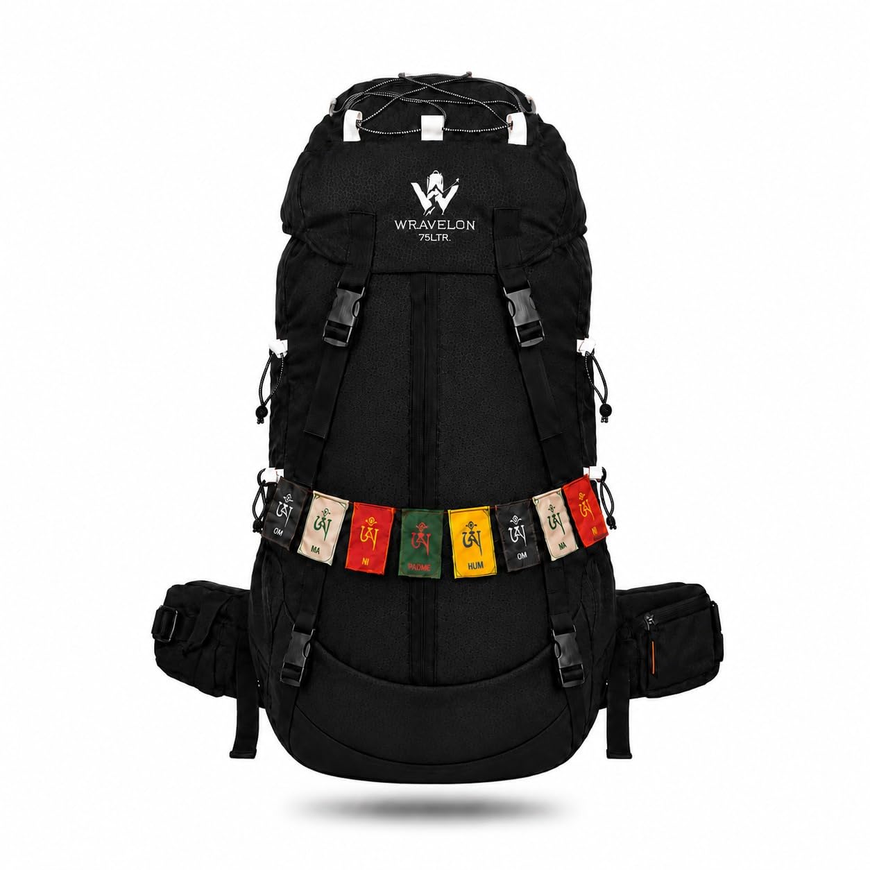 75L Travel Backpack for Men & Women | Trekking Hiking Rucksack with Laptop Sleeve, YKK Zippers, Rain-Cover, Padded Hip Belt & Air Mesh Back | 1 Year Warranty | Black-picture-56