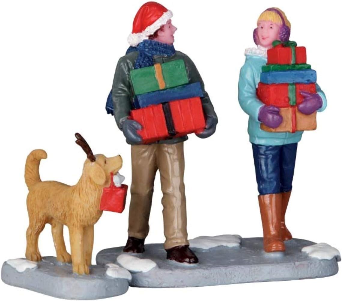 Lemax Christmas Pooch: Set Di 5 Cagnolini In Poliresina Per Villaggi Natalizi