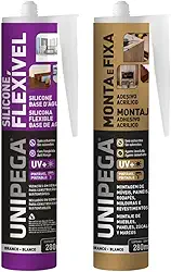 Kit Cola E Acabamento Rodapé De Poliestireno E Pvc Madeira Concreto Gesso Metal Cerâmica Ferro Pedra Alumínio (BRANCO)