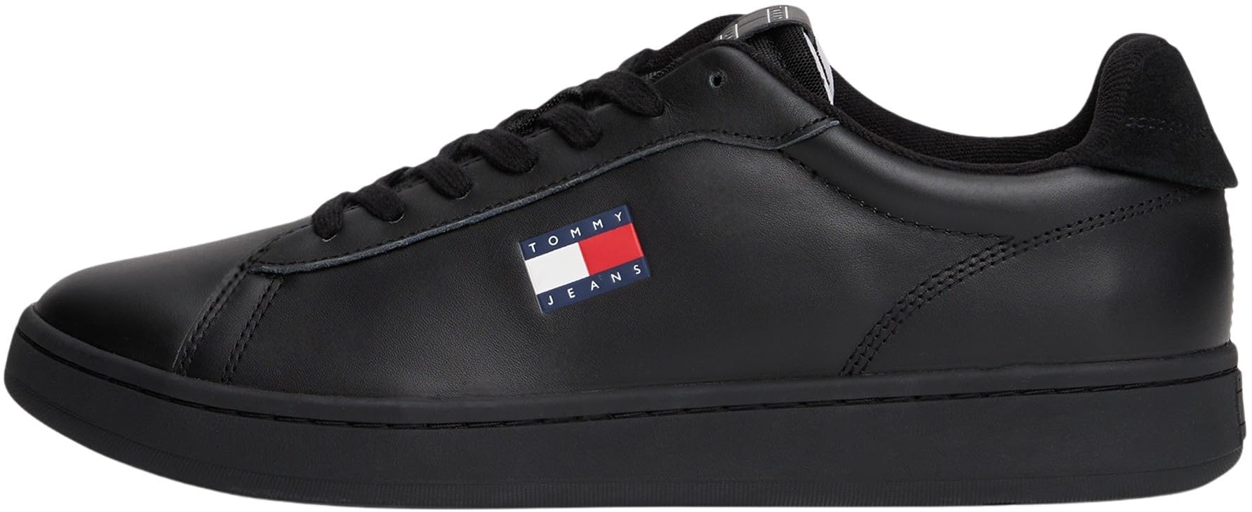Tommy Jeans Men’s Archive ‘98 Leather Cupsole Trainers, Black (Black), 10.5