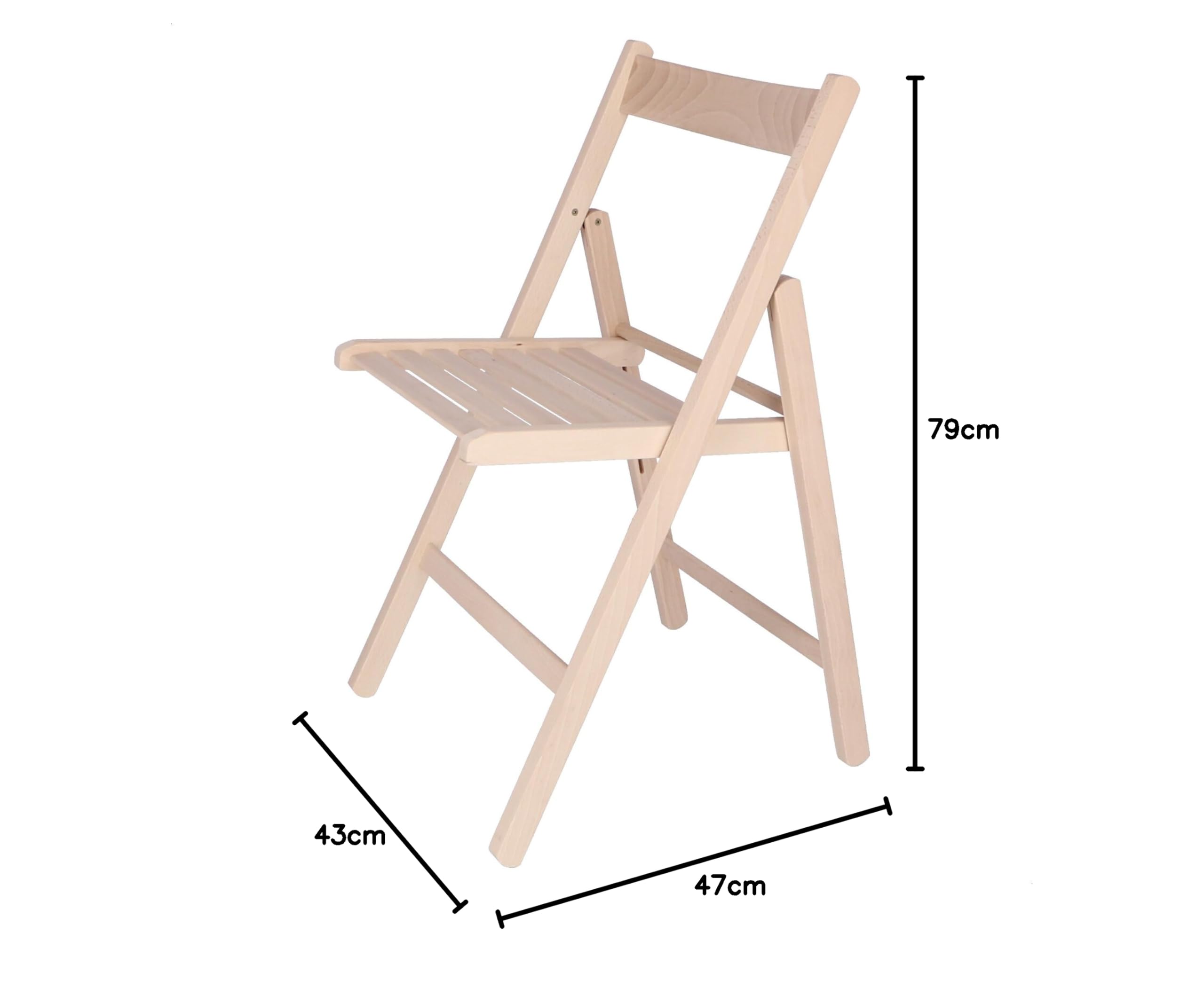 Aranaz Silla Plegable, Madera de Haya, 43 x 47 x 79 cm