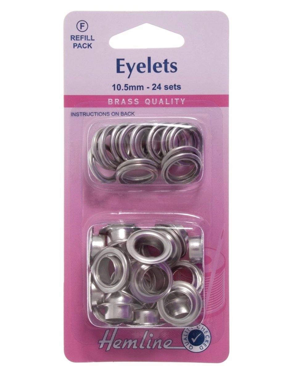 Hemline Silver Eyelets : 10.5Mm, Nickle