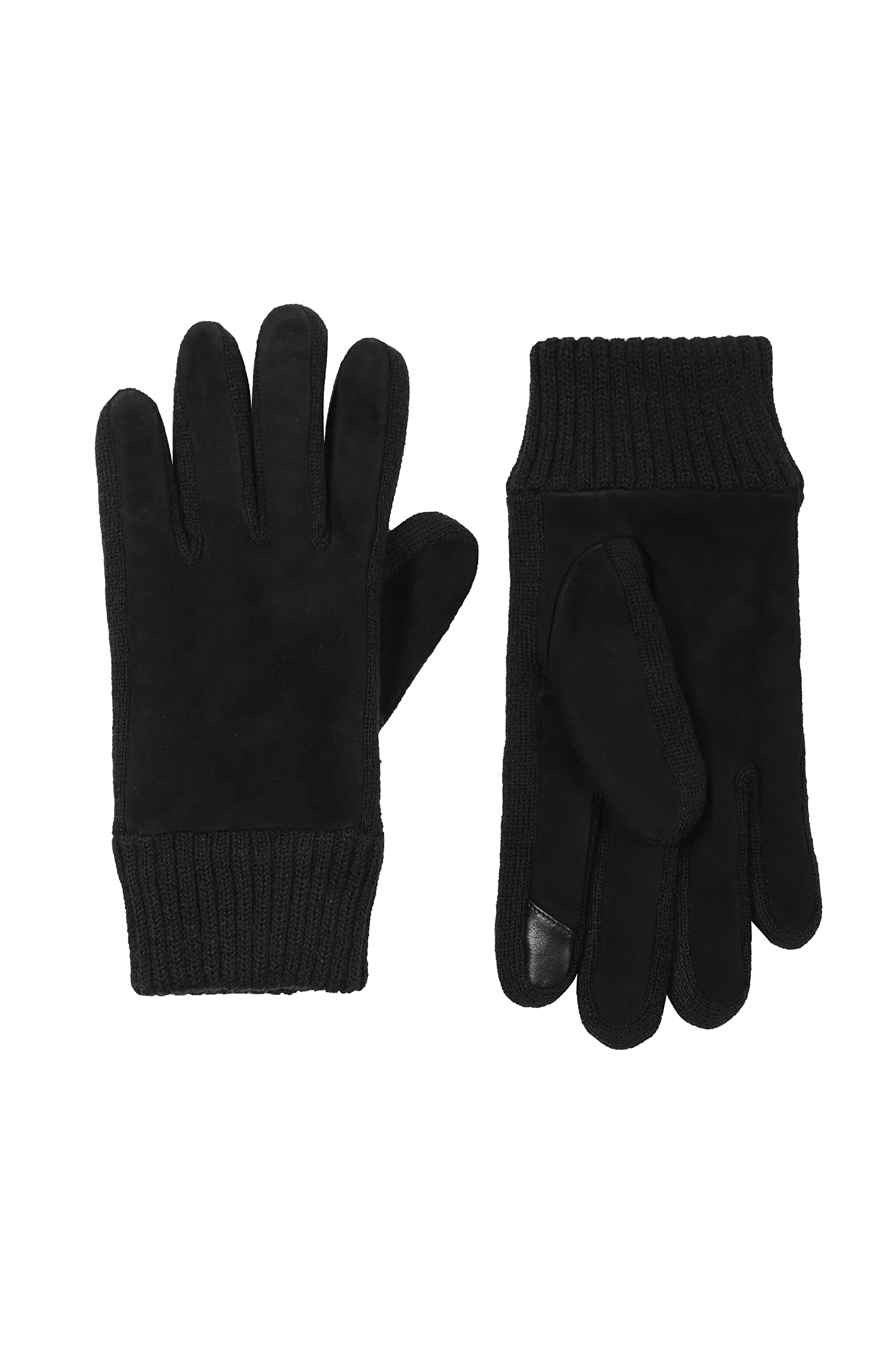 Calvin Klein mens Touchscreen Gloves, Black Suede, S