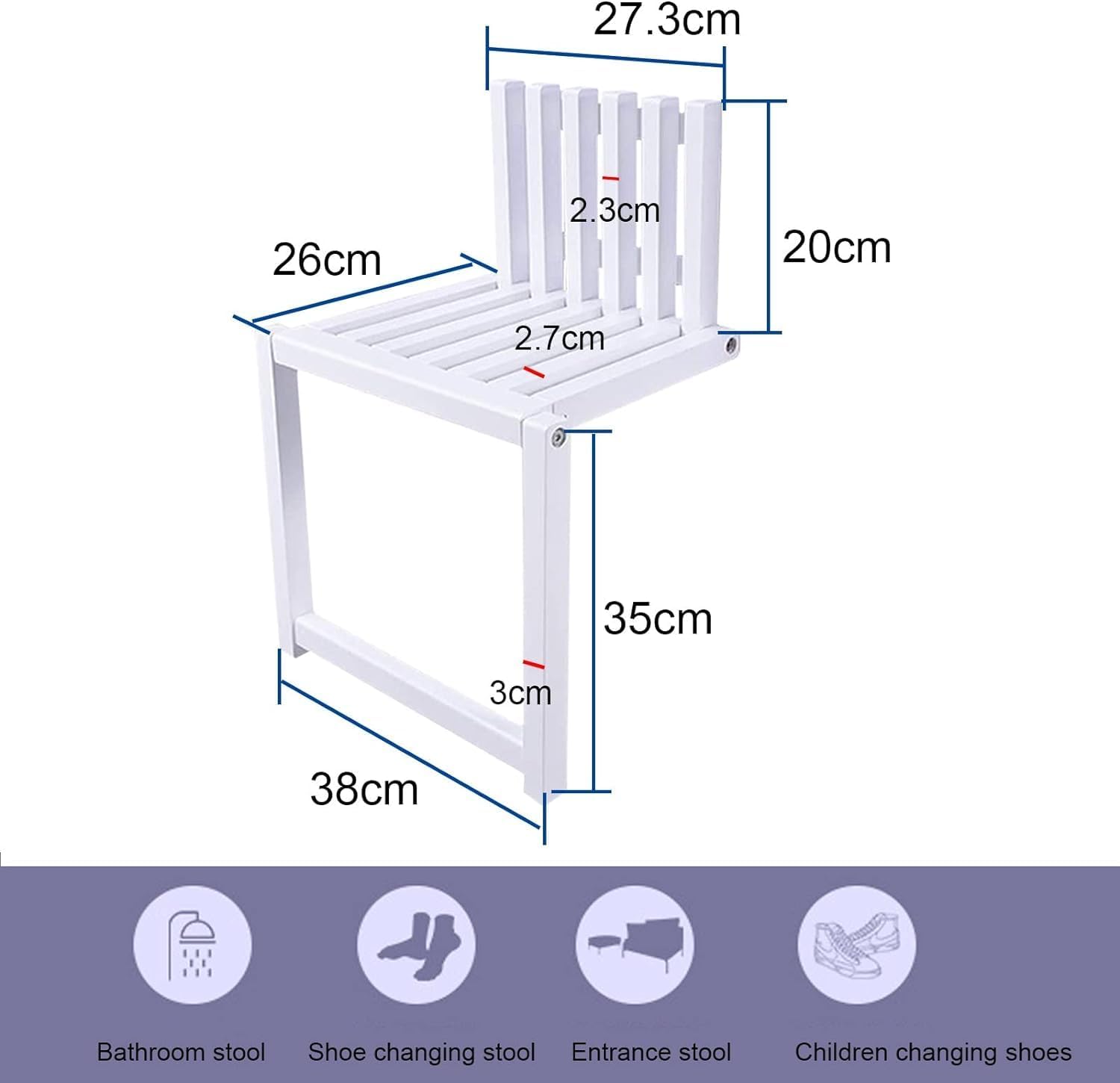 玄関椅子 玄関チェア 玄関ベンチ スツール 靴収納 腰かけ クッション付き EZ15-SNCH037 | 激安通販のイーサプライ 玄関折りたたみスツール 壁掛け 靴交換 椅子 耐荷重強化 天然木製 防水 シャワーチェア 多目的 玄関浴室用 (グレー) (ベージュ