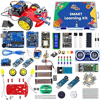 Quad Store Smart Learning Robotics IOT Kit for Starters to Advance level users compatible with Arduino IDE and Uno R3