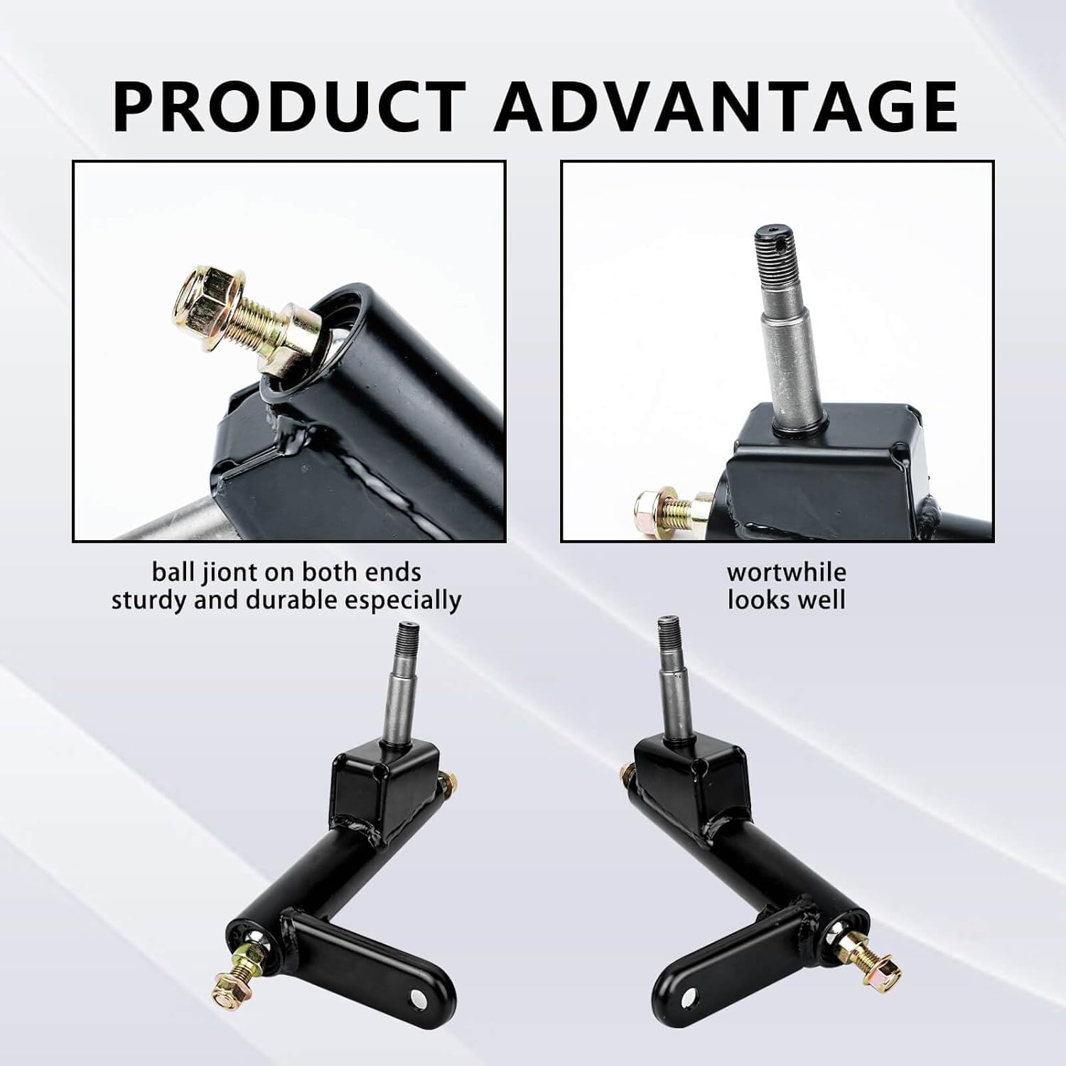 Steering Knuckle Left and Right Spindle Side for Coleman KT196 Go Kart CK196-T, KT194, 196cc 6.5 Hp Go karts included Ball joint knuckle on both ends, directly replace 4-Wheeler Quad Parts