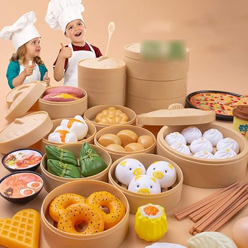 Miniatura 4 de NUOBESTY 26pcs Dim Sum Toy Steamer Buns Chino Desayuno Juguete de cocina de juego de simulación para niños niñas