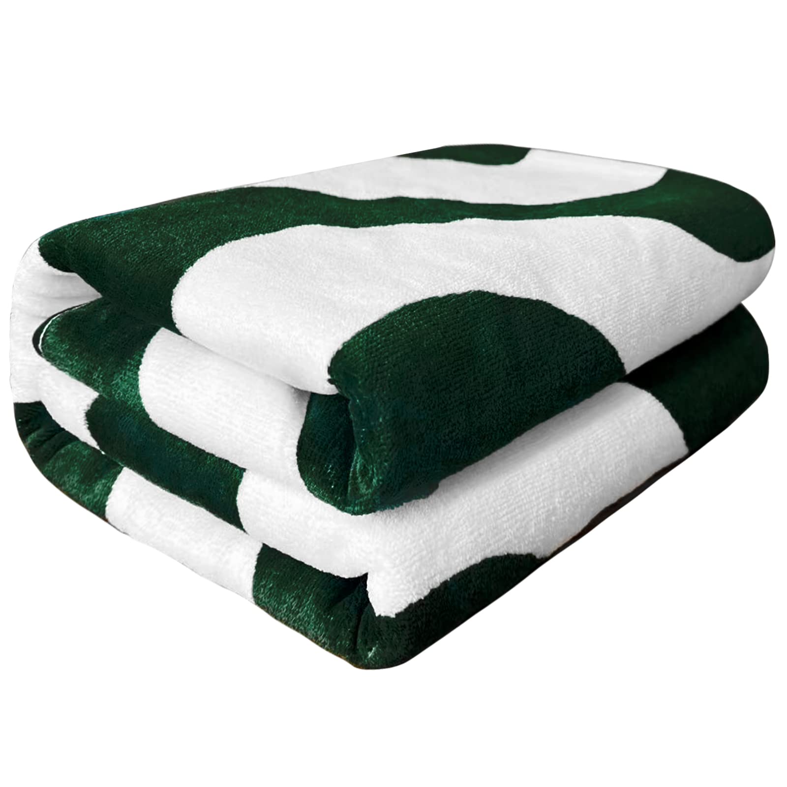 Mocaletto Toalla de playa 100% algodón con banda de toalla (1 paquete), toallas de playa verdes de gran tamaño de 35 x 70 pulgadas para adultos, toallas de algodón grandes suaves y absorbentes, de