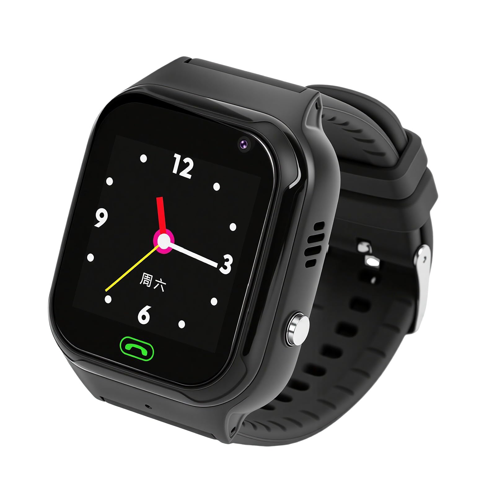 Reloj de Teléfono para Niños 4G Smartwatch con Alarma SOS y Cámara para Niños Diseño Impermeable de 1,44 Pulgadas (Black)