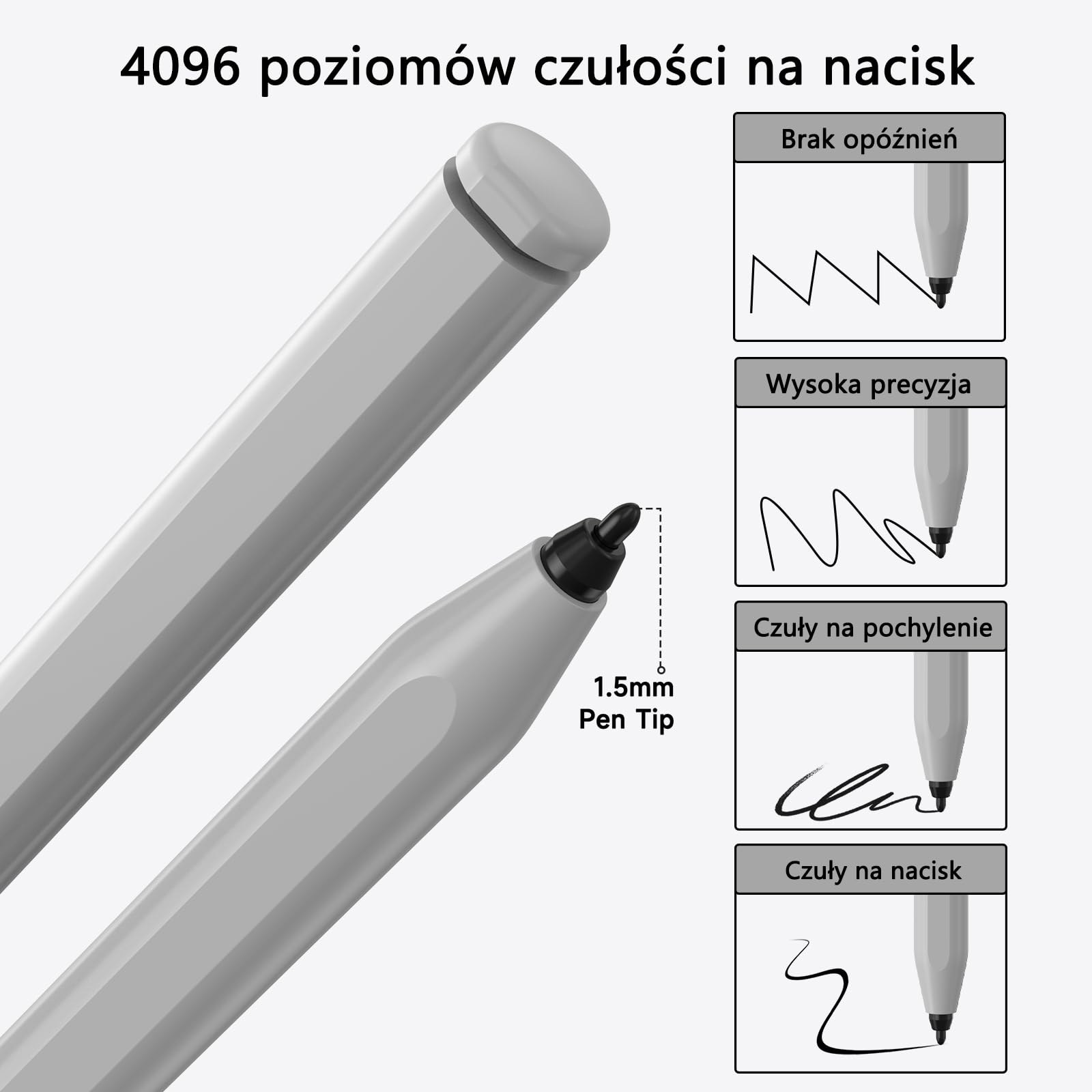 Rysik Kompatybilne z Remarkable 2 Pen, Stylus EMR z Gumką, Odrzucenie Dłoni i Wrażliwy na Pochylenie, Poziom Nacisku 4096, Pióro Cyfrowe do Remarkable 2/1/Kindle Scribe