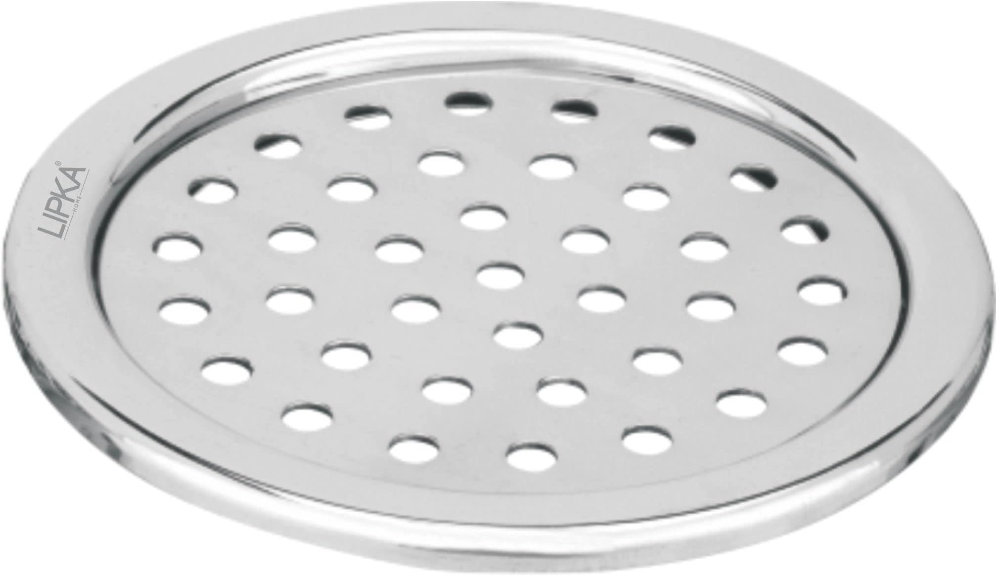 LIPKA Pack of 2 Eon Round with Plain Jali Floor Drain |Premium Stainless Steel |5 Inches| with Lock|
