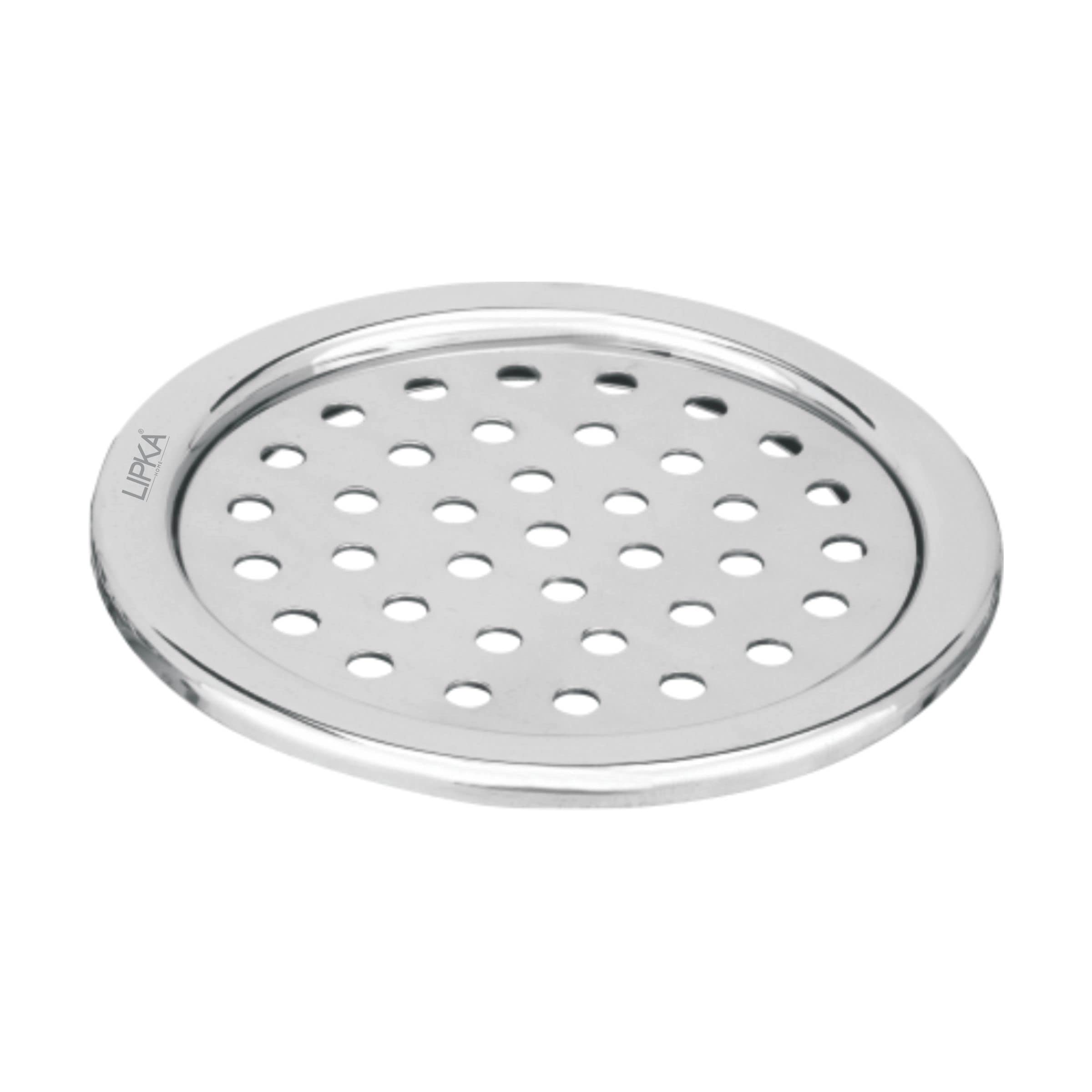 LIPKA Pack of 2 Eon Round with Plain Jali Floor Drain |Premium Stainless Steel |5 x 5 Inches| with Lock|