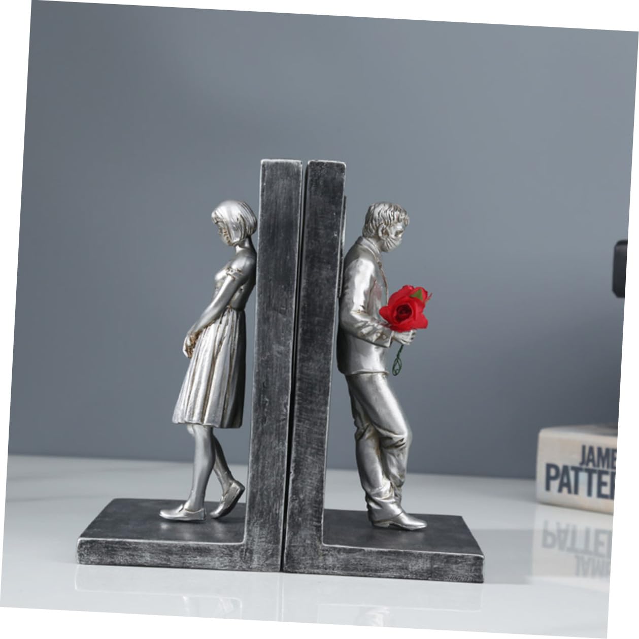 Fermalibri da Scrivania in Resina per Coppie Set 2 Pezzi Decorativi per Libri Pesanti Porta Libri Funzionale per Casa Ufficio e Biblioteca Design Nordico Moderno