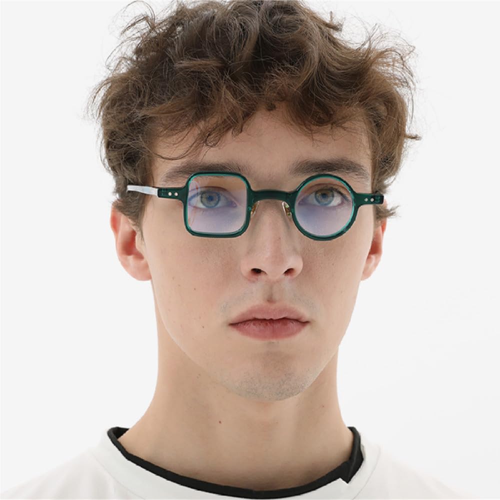 MUTYNE Acetat-Brillengestell für Herren, Retro, Vintage, links, quadratisch, rechts, rund, Brillen, Brillen