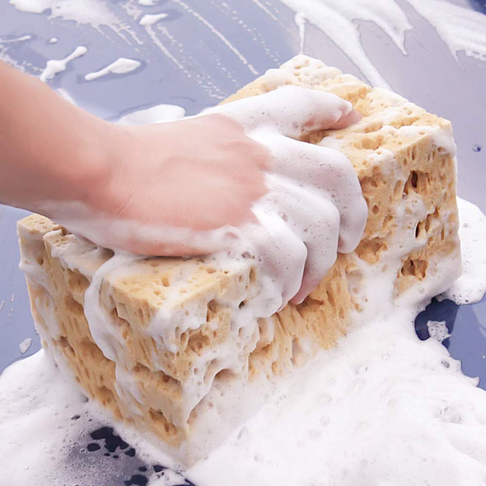 Set of 2 Soft Coral Car Wash Sponge Polyester Sponge for Washing and Cleaning