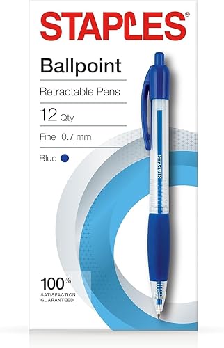 STAPLES 2498403 Bolígrafo Rt Fino 0.7Mm Blu Dz