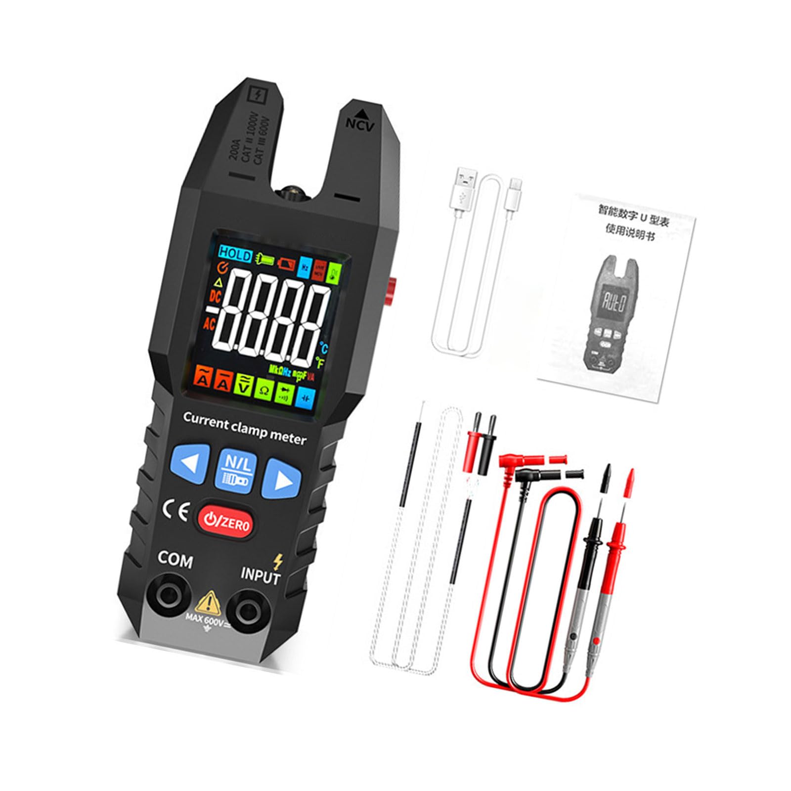 Fgdtree Fully Automatic Professional U Shape Digital Clamp Meter Great For Electricians With Automatic Ranging And High Accuracy Measurement Automatic Ranging Digital Multimeter