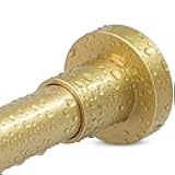 YNL Gold Shower Curtain Rod 32-80 Inch(2.7-6.6ft), Non Slip, Never Rust, No Drill Stainless Steel Spring Tension Shower Rod, Telescoping Curtain Rod for Bathroom Window Living Room