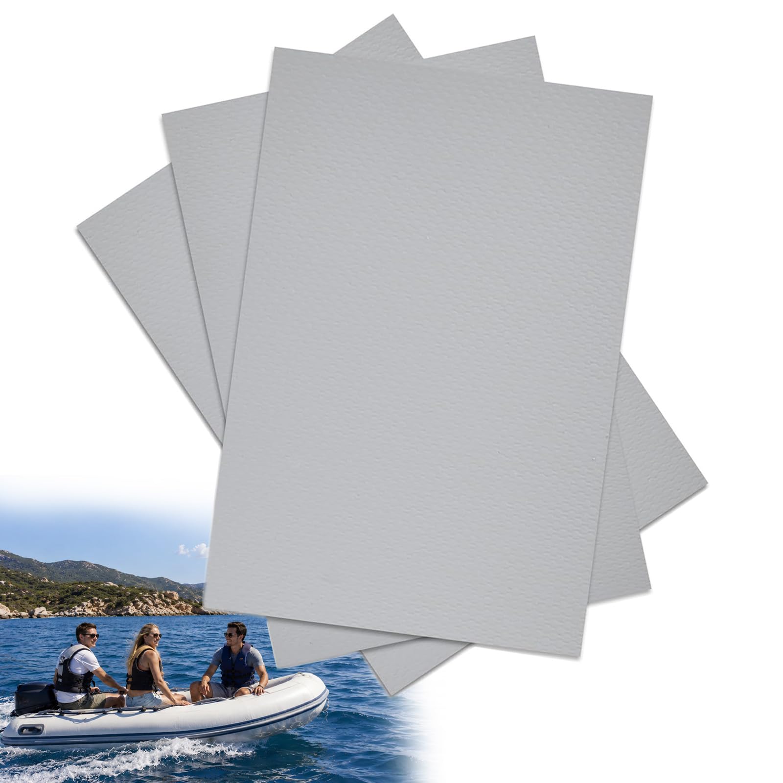 3 Pezzi Kit Riparazione Gommone, Kit Riparazione SUP Gonfiabile, Kit di Patch di Riparazione in PVC per Gommoni, Kayak