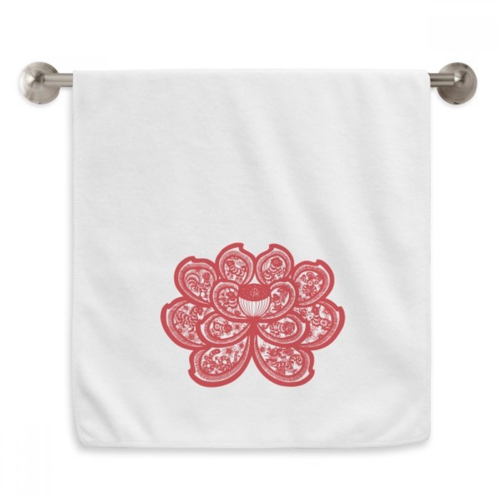 Serviette débarbouillette Lotus Chinois blanche pour rituel beauté matin