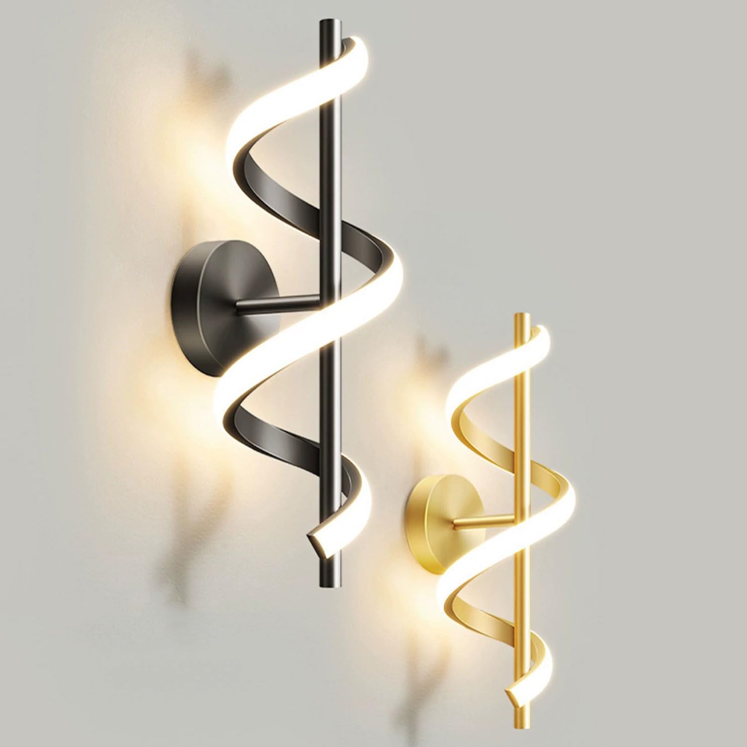 12W Nowoczesne kinkiety ścienne Led - Spiralna lampa do wnętrz sypialni, Liviroom, biura, restauracji, korytarza - elegancka aluminiowa ściana