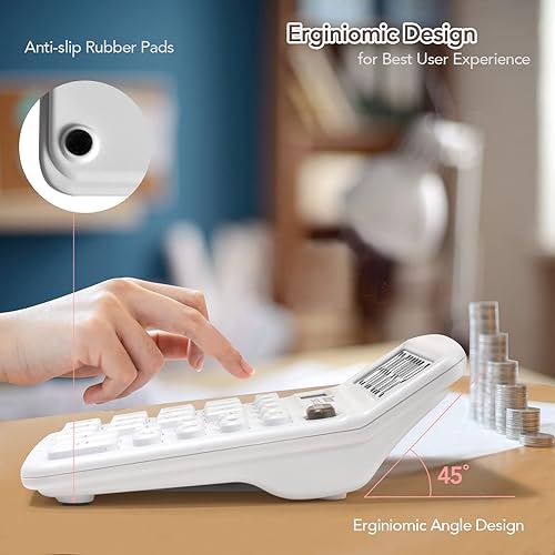 Miniatura 5 de Calculadoras paquete de 2 calculadoras de escritorio con pantalla LCD de 12 dígitos batería Sola y AA calculadoras electrónicas de doble potencia